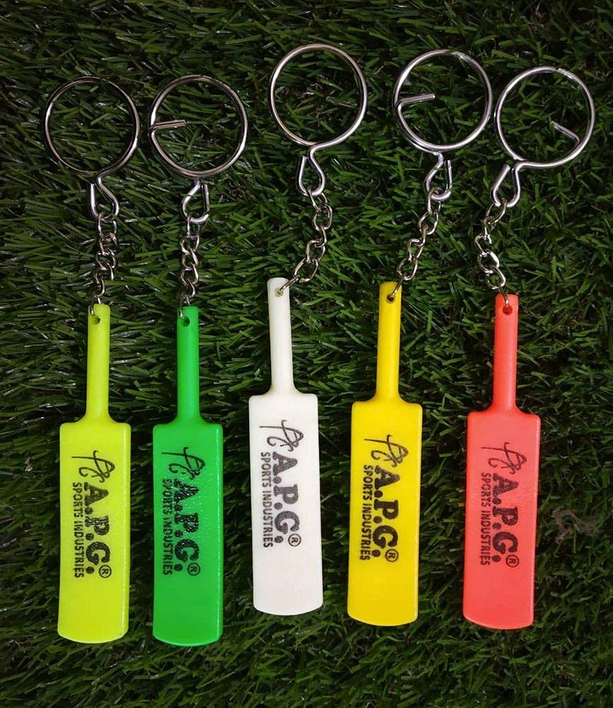 APG Miniature Cricket Bat Keychain (Pack of 5) Multicolour Amazon