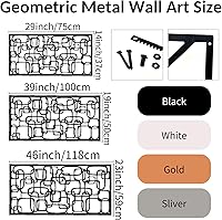 Vista 3 de Arte de pared de metal, arte de pared de metal geométrico, decoración de pared geométrica de metal, decoración de pared geométrica, decoración