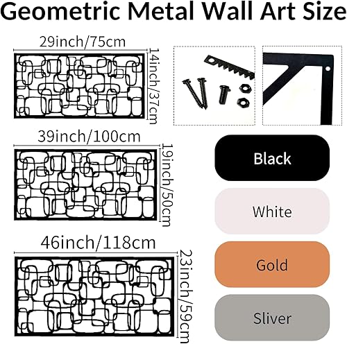Miniatura 3 de Arte de pared de metal, arte de pared de metal geométrico, decoración de pared geométrica de metal, decoración de pared geométrica, decoración de