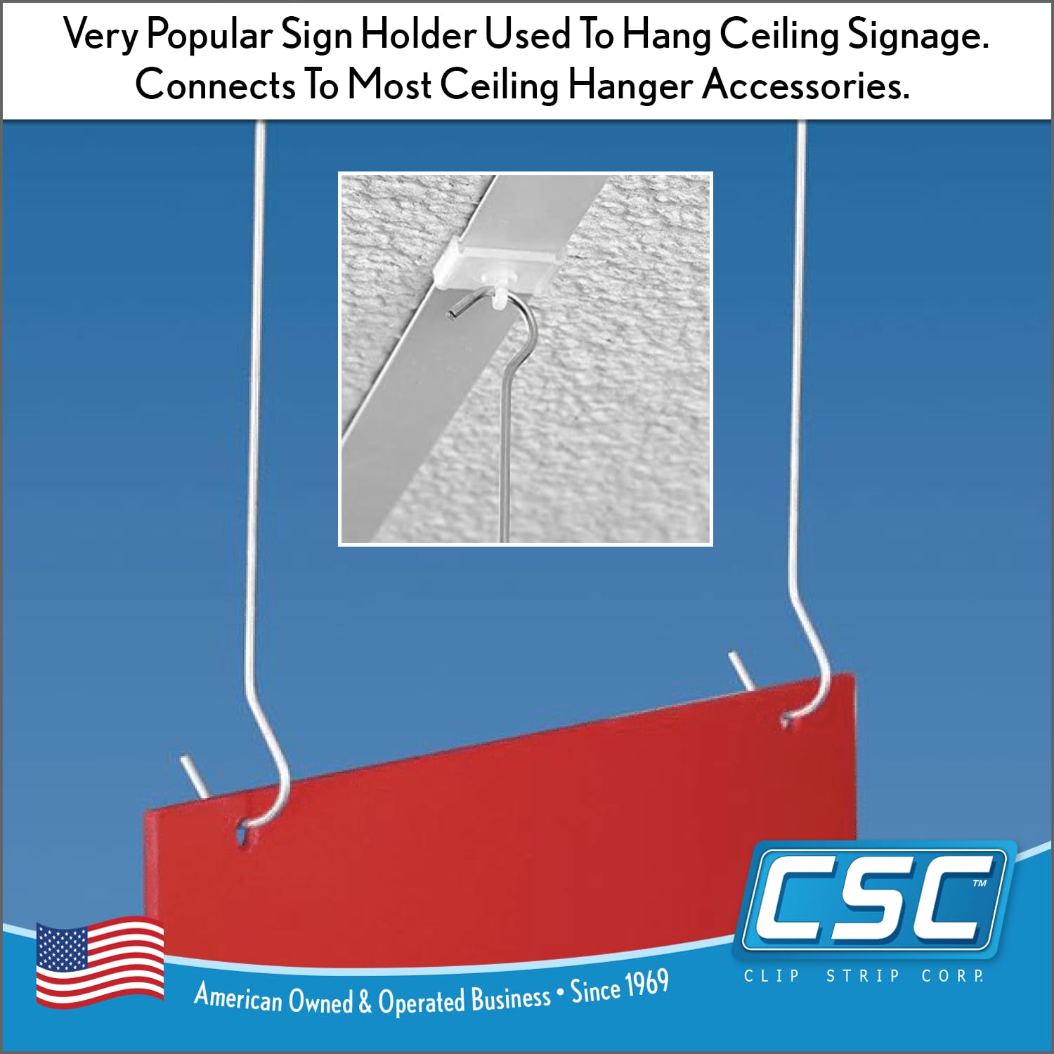 Window Display Hooks 50 Pack Clip Strip 36" Double C Hooks - Ceiling & Window Sign Holders For Banners, Posters, Displays 36" Long Display Hooks 50 - View #6
