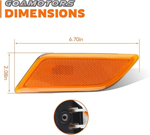 Miniatura 2 de Par de luces de marcador lateral carcasa delantera izquierda y derecha Set para Mercedes Benz C250 C300 C350 2012-2014, 2049067401, 2049067301