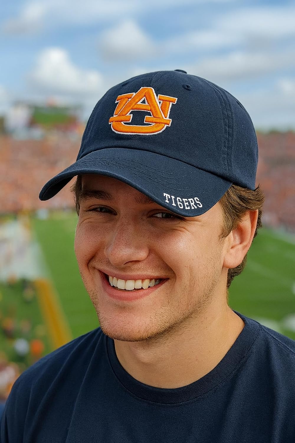 University Auburn Classic Edition Hat Adjustable Team Logo Relaxed Fit Cap (Navy) - Image 3