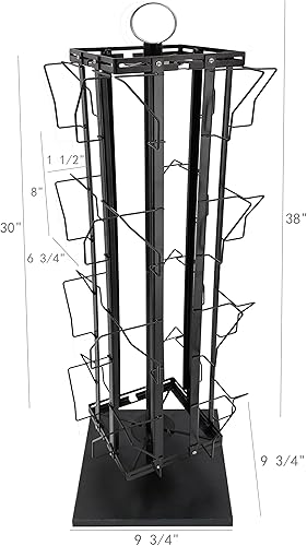 Miniatura 5 de Soporte de exhibición ajustable para tarjetas de felicitación, 4 niveles, 16 bolsillos, organizador de postales, CD, DVD, libro, folleto,