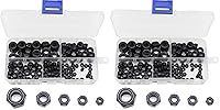 Vista 1 de binifiMux Kit surtido de tuercas hexagonales autobloqueantes insertadas de nailon negro, 130 piezas, M3/M4/M5/M6/M8 (paquete de 2)