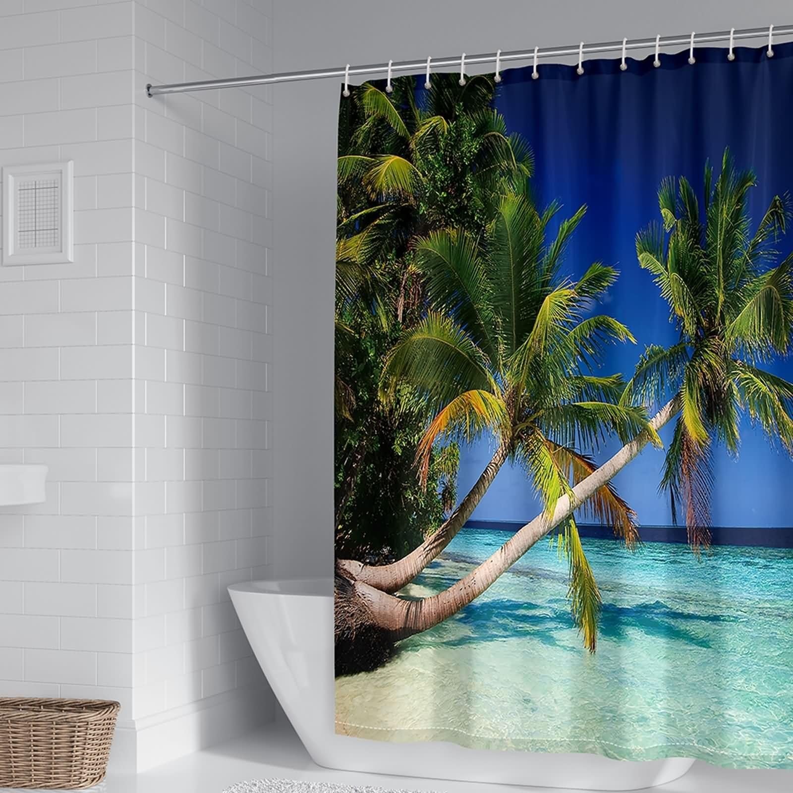 Rideau de douche imperméable 180x180 en polyester lavable anti-moisissure à oeillets