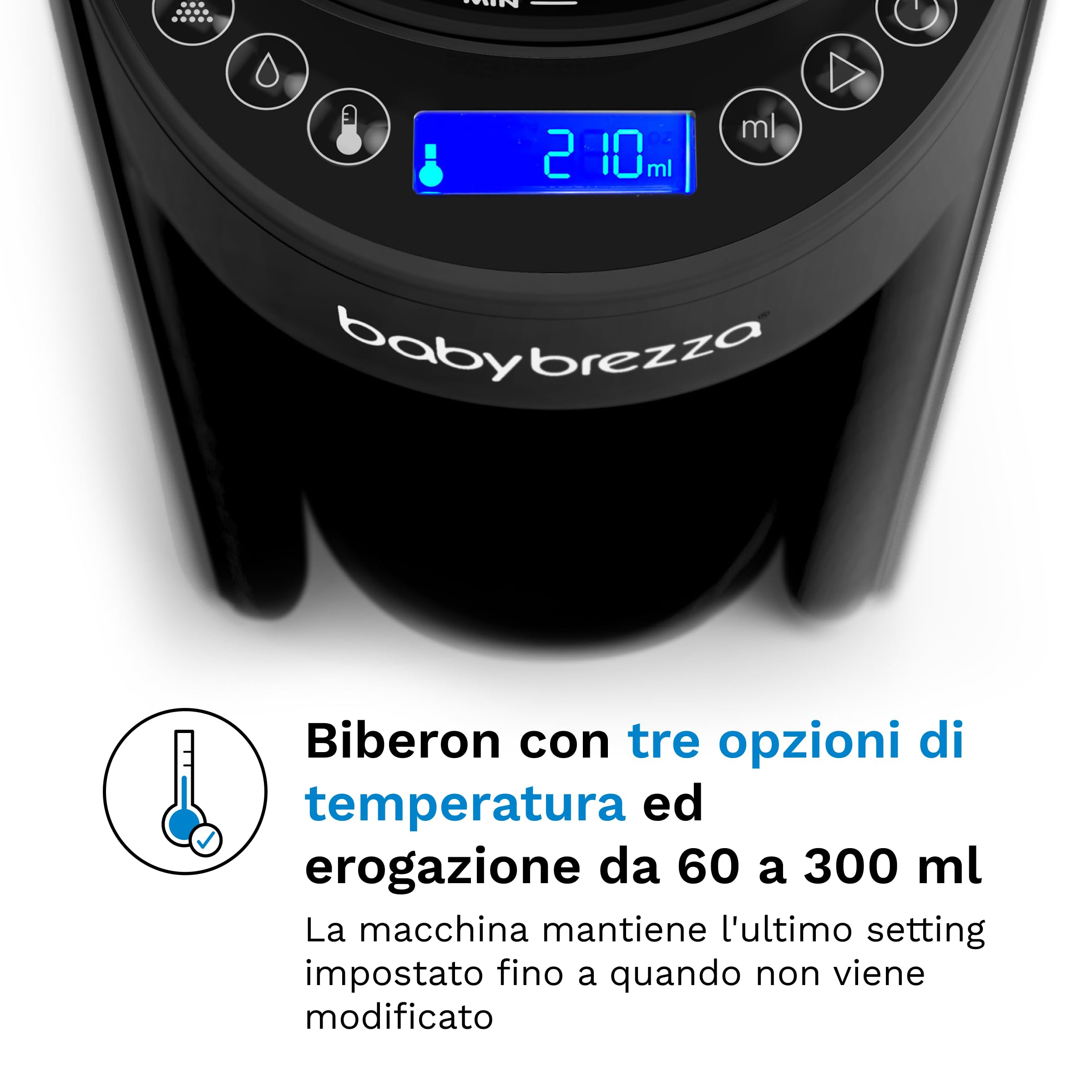 Baby Brezza Formula Pro Advanced nero - Preparatore di Biberon istantaneo e automatico, miscela, riscalda ed eroga automaticamente la Formula o l’Acqua - con 3 Temperature e Dosaggio automatico