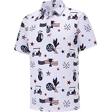 Mens Funny Golf Polo Shirts Short Sleeve Quick Dry Casual Collared Shirt