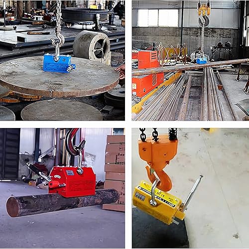 Miniatura 7 de TECHTONGDA Levantador magnético, Imanes de elevación permanente, 1320 libras de fuerza de tracción, Imán de elevación con liberación, Imán para