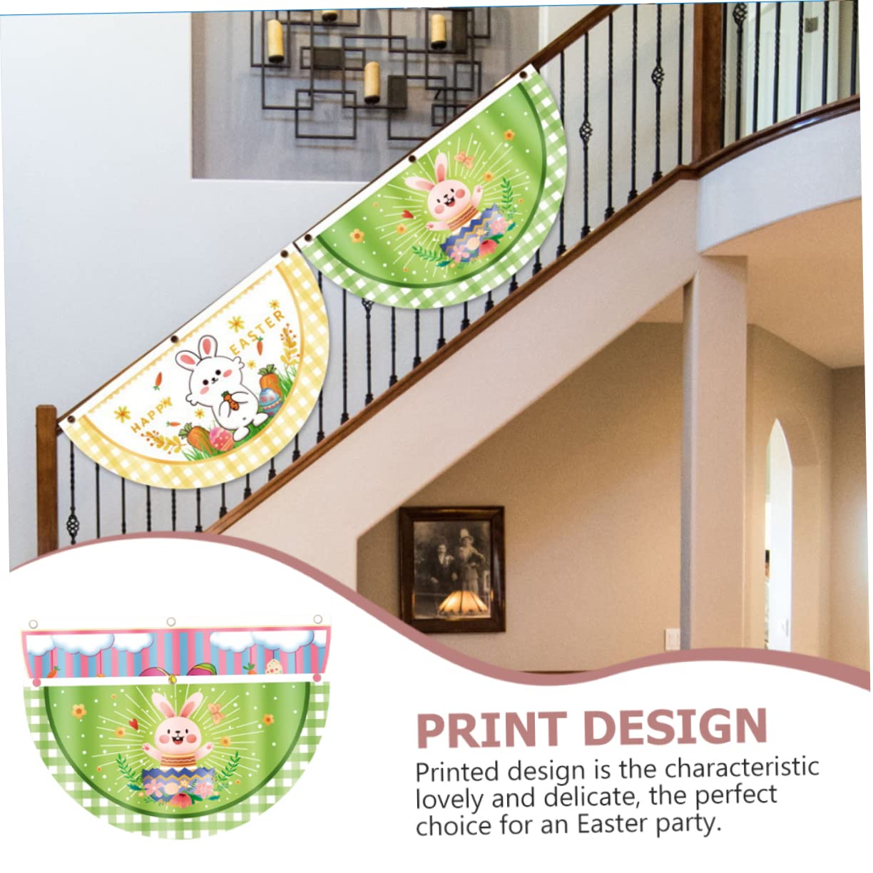Kisangel 8piezas Banderines De Pascua Decorativos Banderín Forma Para Celebraciones Para Jardines y Porches Decoración De Feliz Pascua Creativo y Resistente