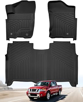 Car Floor Mats for Nissan Titan 2008-2015 Crew CabNot for King Cab TPE