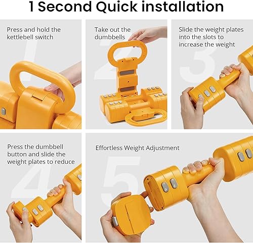 Miniatura 7 de Juego de mancuernas ajustables 2 en 1 para mujer, 4 niveles (2.2 libras a 12.1 libras), pesas de gimnasio en casa para mujeres en casa, mancuernas