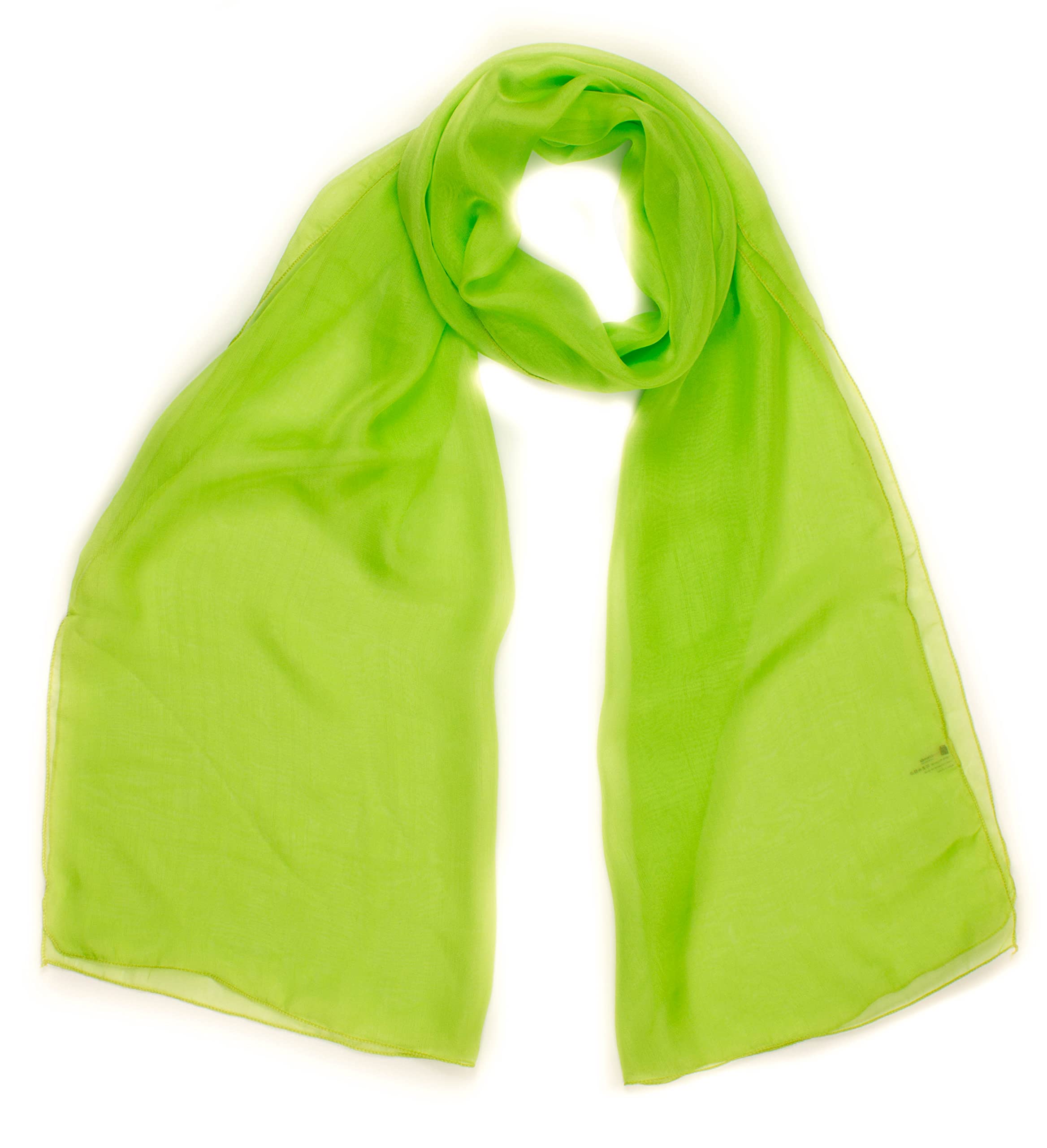 Mytoptrendz Women's Lime Green Mytoptrendz® - Silky Sheer Chiffon Scarves Plain Neck Scarf Soft Headwrap Girls Head Scarf Sheer Wrap Scarves & Wraps (Lime Green)