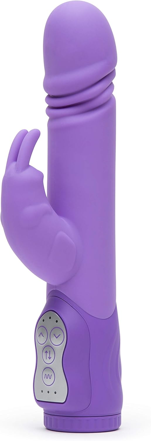 Lovehoney Dream Thrusting Rabbit Vibrator - 5 Inch Silicone Vibrator for Women with 3 Speed Thruster - Dual Stimulation Adult Sex Toy - Rechargeable & Waterproof - Purple