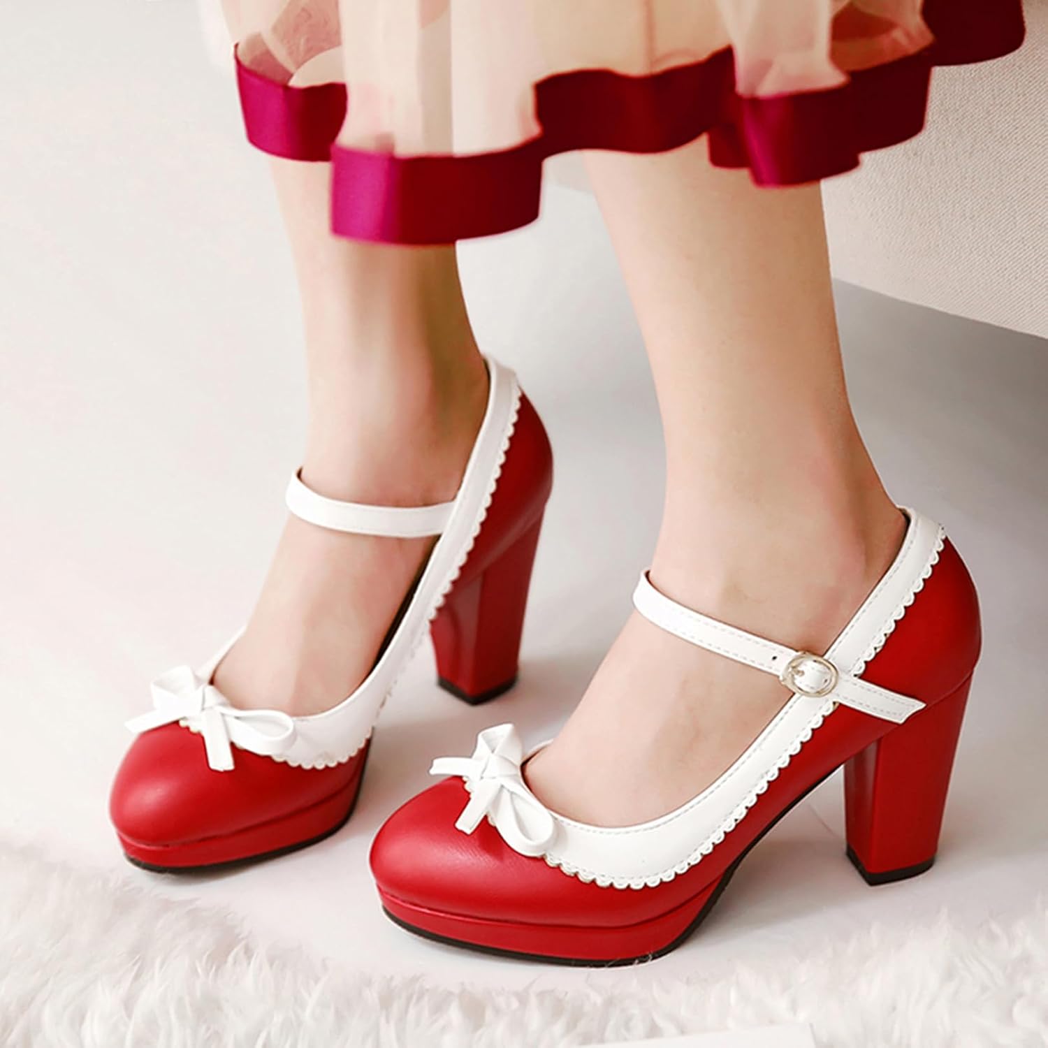 Zapatos Mujer Zapatos De Tacón Medio Para Mujer Punta Redonda