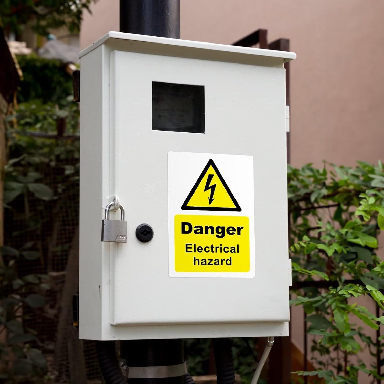 Lot de 50 autocollants d'avertissement de danger électrique, 150 x 100 mm