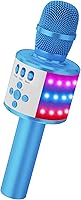 Vista 18 de Micrófono de karaoke BONAOK para niños y adultos - micrófonos Bluetooth con luces de disco, efecto eco, altavoz incorporado, reproductor de karaoke