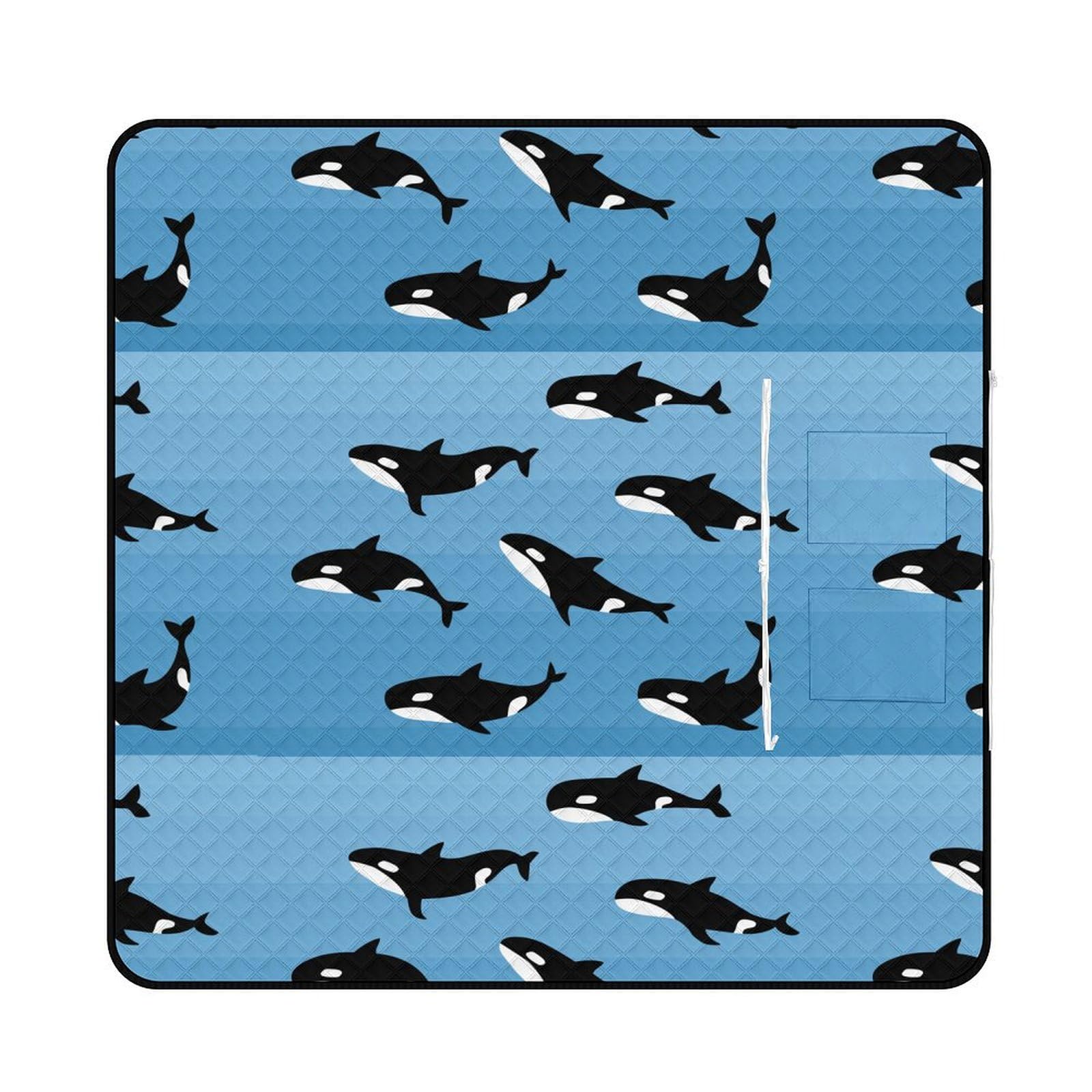 Tapis de pique-nique 200 x 200 cm durable et confortable à motif épaulard