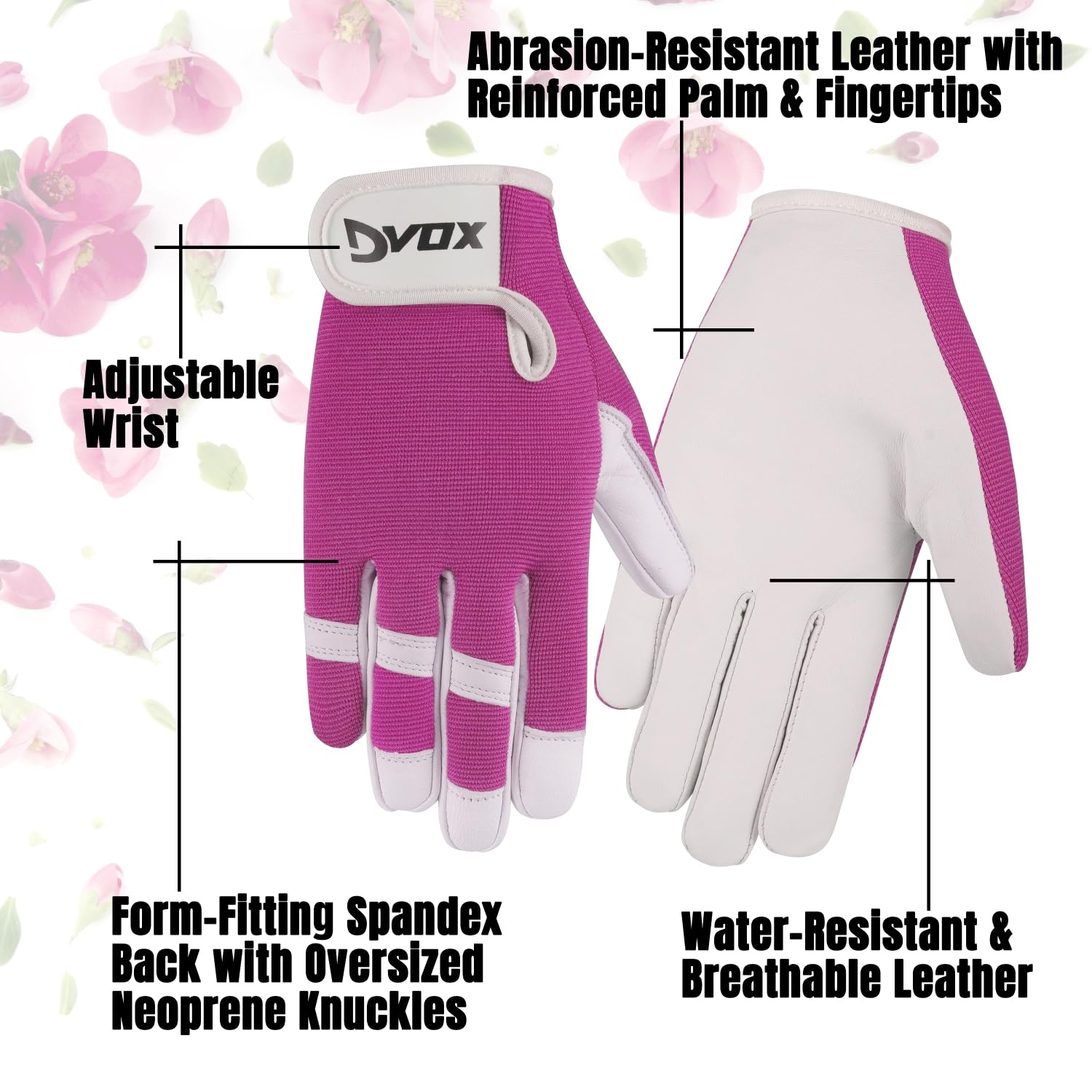 Dvox Leather Gardening Gloves, Heavy Duty Thorn Proof Work Gloves for Men and Women Non-Slip Rigger Multipurpose Gloves - Image 3