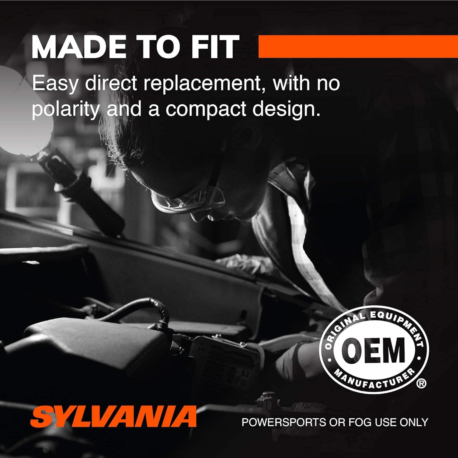 Sylvania 9005 LED Powersport Headlight Bulbs for Off-Road Use or Fog Lights - 2 Pack