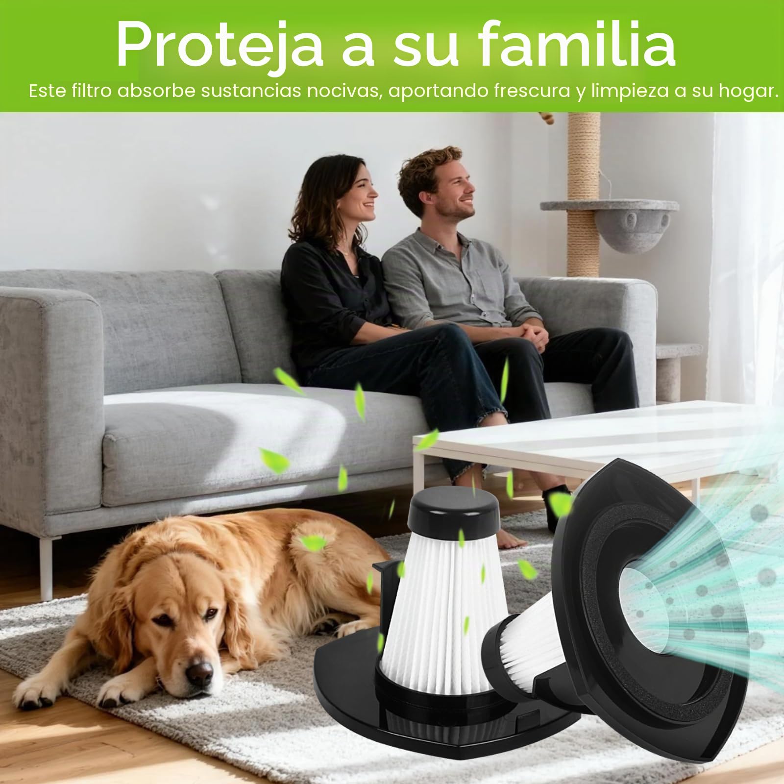 2 Filtros Compatibles para Cecotec Aspiradora Escoba Conga Popstar 1500 Animal Duo Filtros para Cecotec Conga Popstar 1000 Duo y 1 Cepillo de Llimpieza