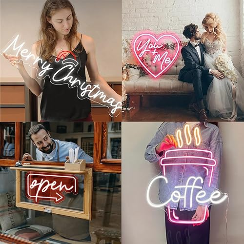 Vista 6 de Letreros de neón personalizados para decoración de pared, letrero de luz LED personalizable para boda, fiesta de cumpleaños, decoración de bar