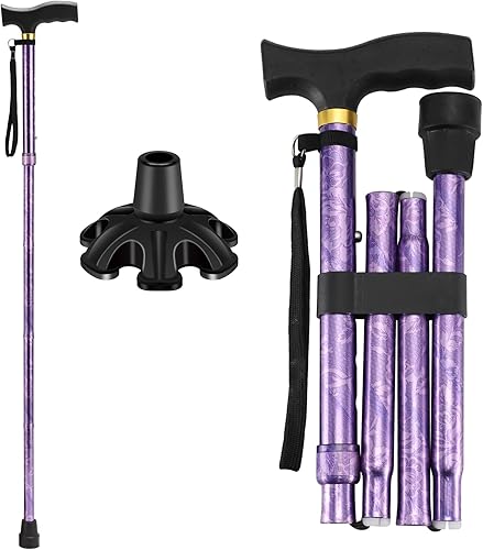 Walking Cane LIXIANG Cane para hombremujer  Ayuda para la movilidad y la vida diaria  Bastón plegable de 5 niveles de altura ajustable  Cómodo