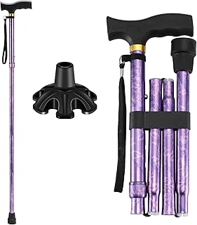 Walking Cane LIXIANG Cane for Man/Woman | Mobility & Daily Living Aids | 5-Level Height Adjustable Walking Stick | Comfortable Plastic T-Handle Portable Walking Stick Folding Cane