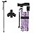 LIXIANG Folding Walking Cane, 5-Level Height Adjustable Walking Stick for Men & Women with Comfortable Plastic T-Handle Portable Walking Stick (Purple Flower)