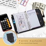 Bible budgétaire avec enveloppes en espèces - 28Pcs Organisateur d'argent pour la budgétisation - Marbre 6-Ring Binder d'économie d'argent (noir)