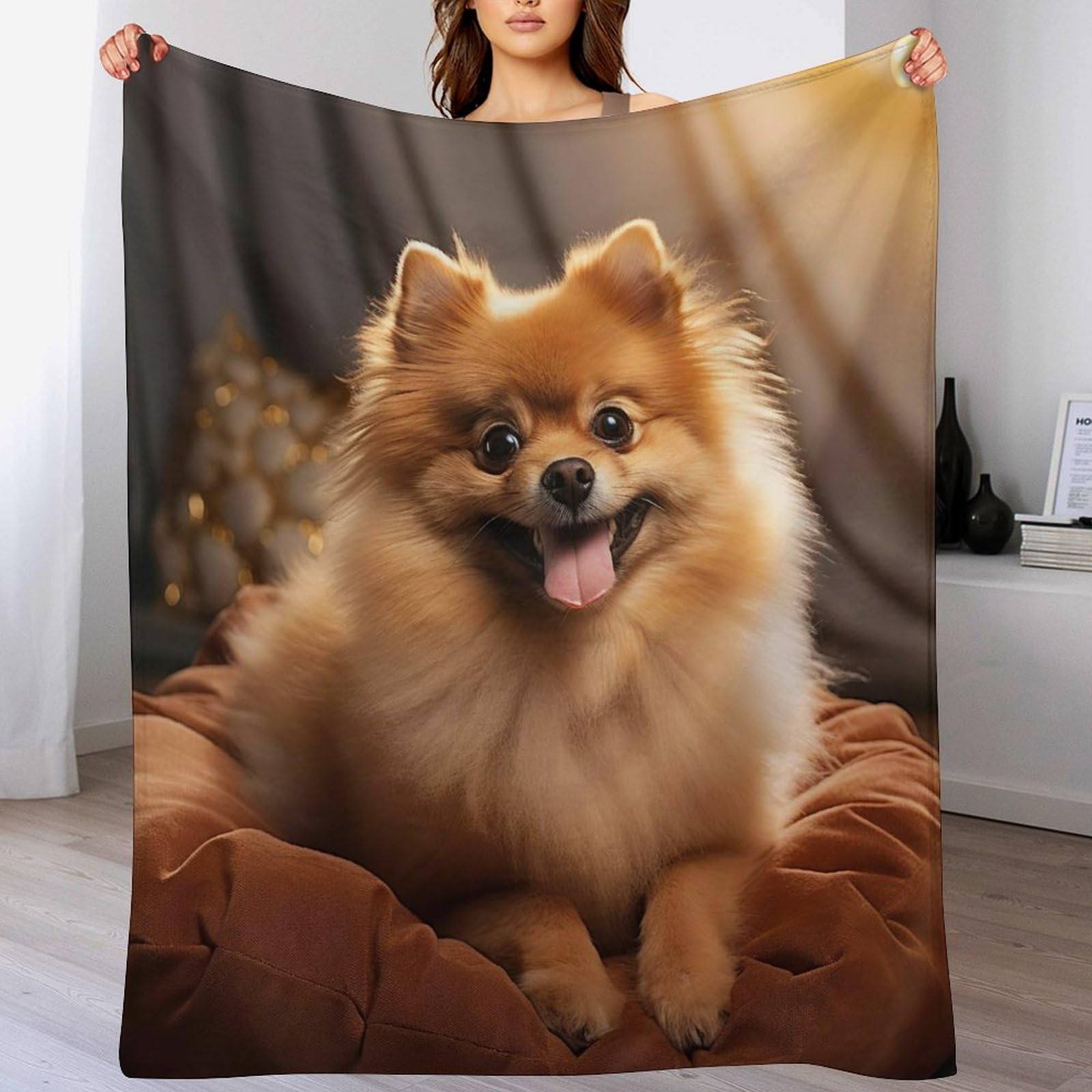 Couverture imprimée chien 150x200cm, le cadeau idéal pour les amoureux de l'hiver
