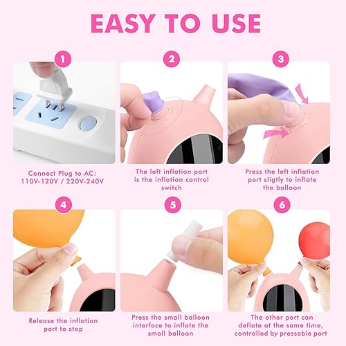 Miniatura 3 de Bomba de globo eléctrica, inflador de globos de SPLAKS bomba de aire, soplador de globos portátil para arco de guirnalda, decoración de fiesta