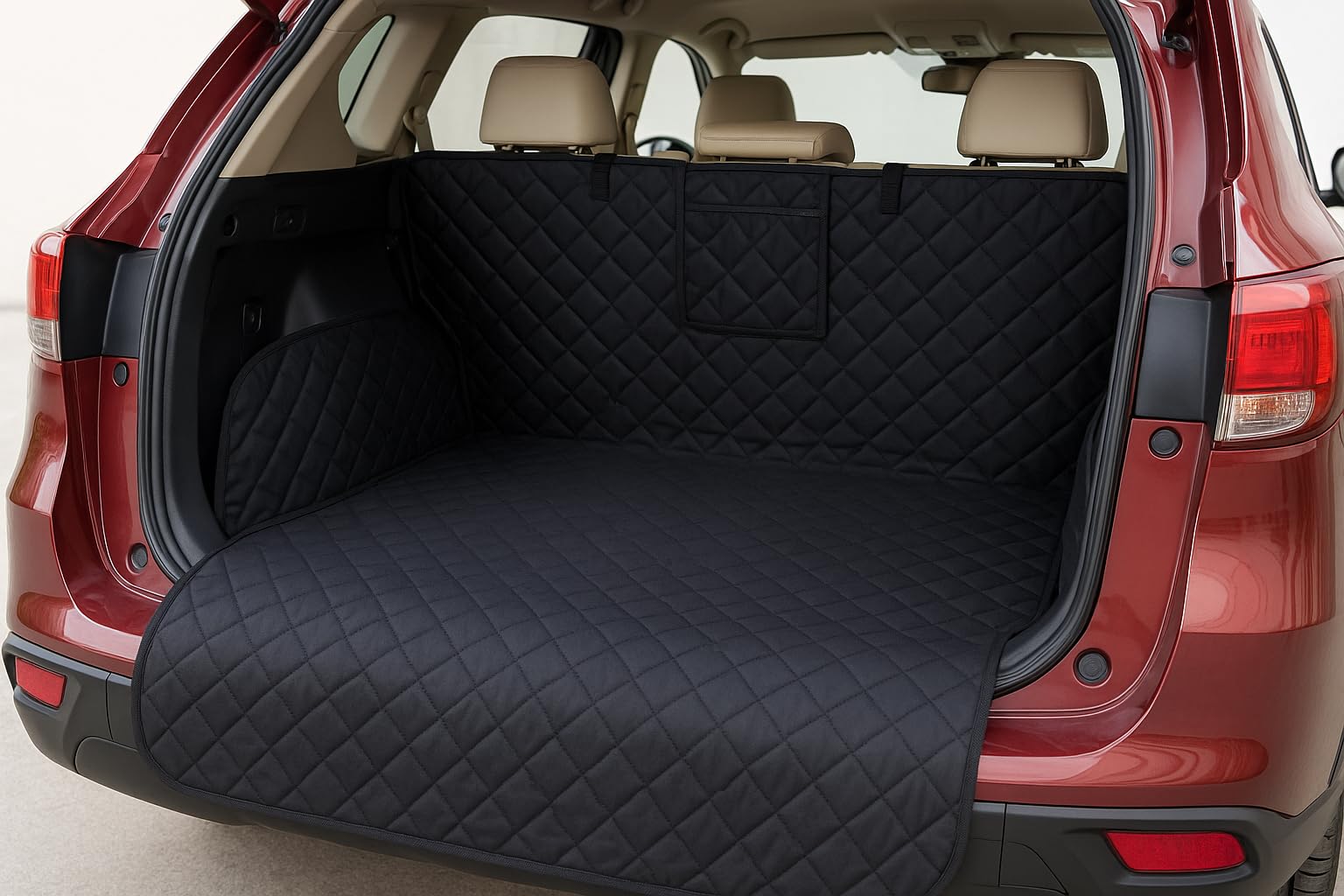 Set Auto pour Chien - Couverture de Coffre Imperméable & Antidérapante + Grille de Séparation Réglable - Universel, Robuste & Facile à Installer - Transport Sécurisé & Protection Complète