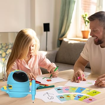 Drawing Robot for Kids, 150 Cards Card-Sensing Camera STEM Toy Ages 3-8