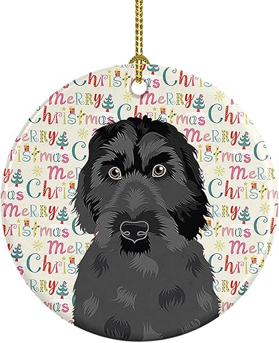 Miniatura 189 de Caroline's Treasures Adorno navideño de husky siberiano en blanco y negro #2 de cerámica para árbol de Navidad, decoración colgante para el hogar,