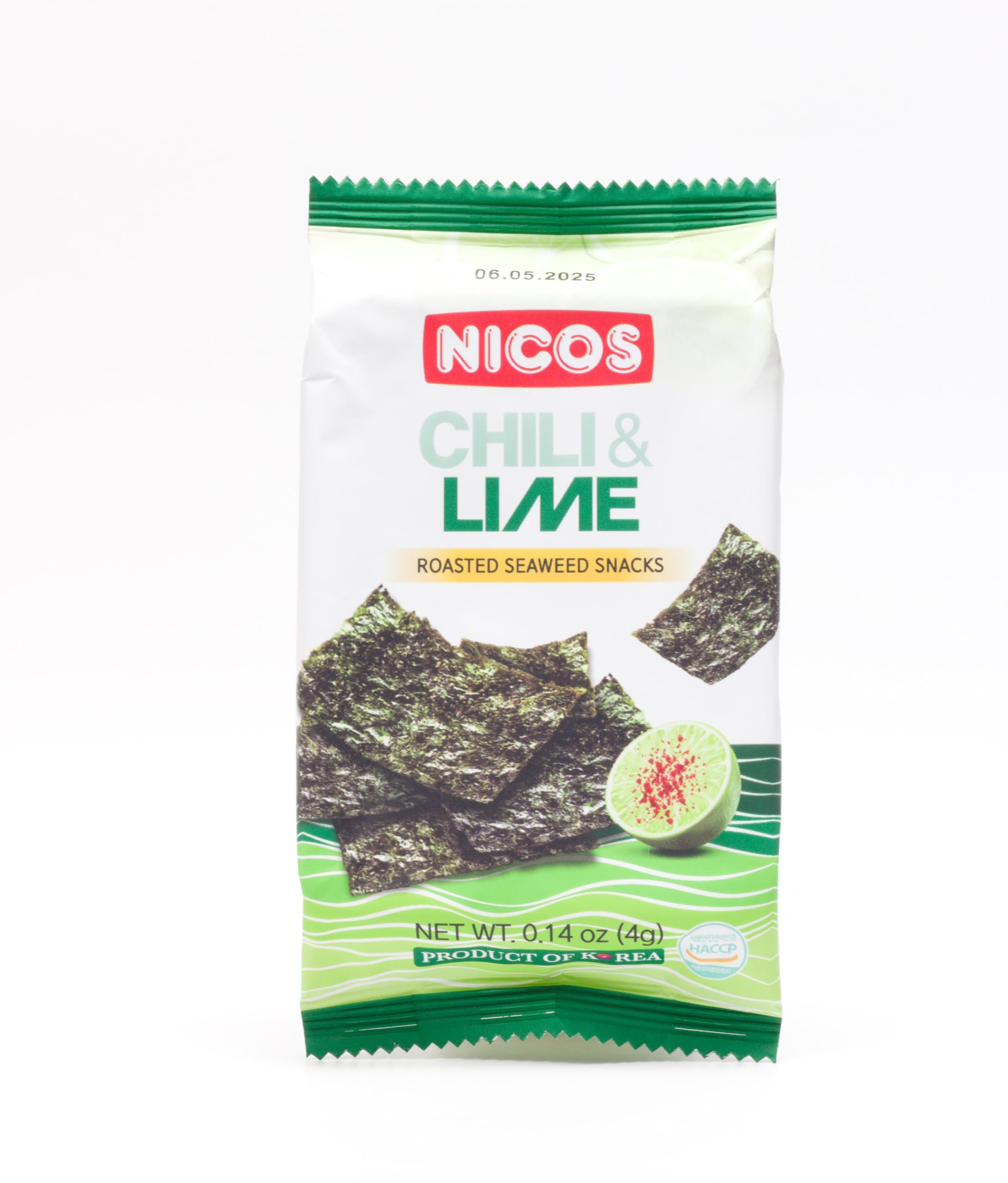 Amazon.com : Nicos) Seaweed Seasoned snack togo Chili & Lime (pack