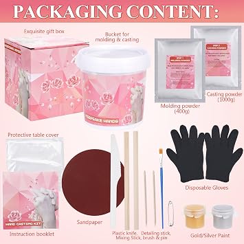 Hands Casting Kit, Holding Hand Mold Kit for Adults & Kids, Romantic Anniversary Wedding Birthday Valentine's Day Gifts for Her or Him, Personalised Gifts for Couple, Boyfriend Girlfriend Unique