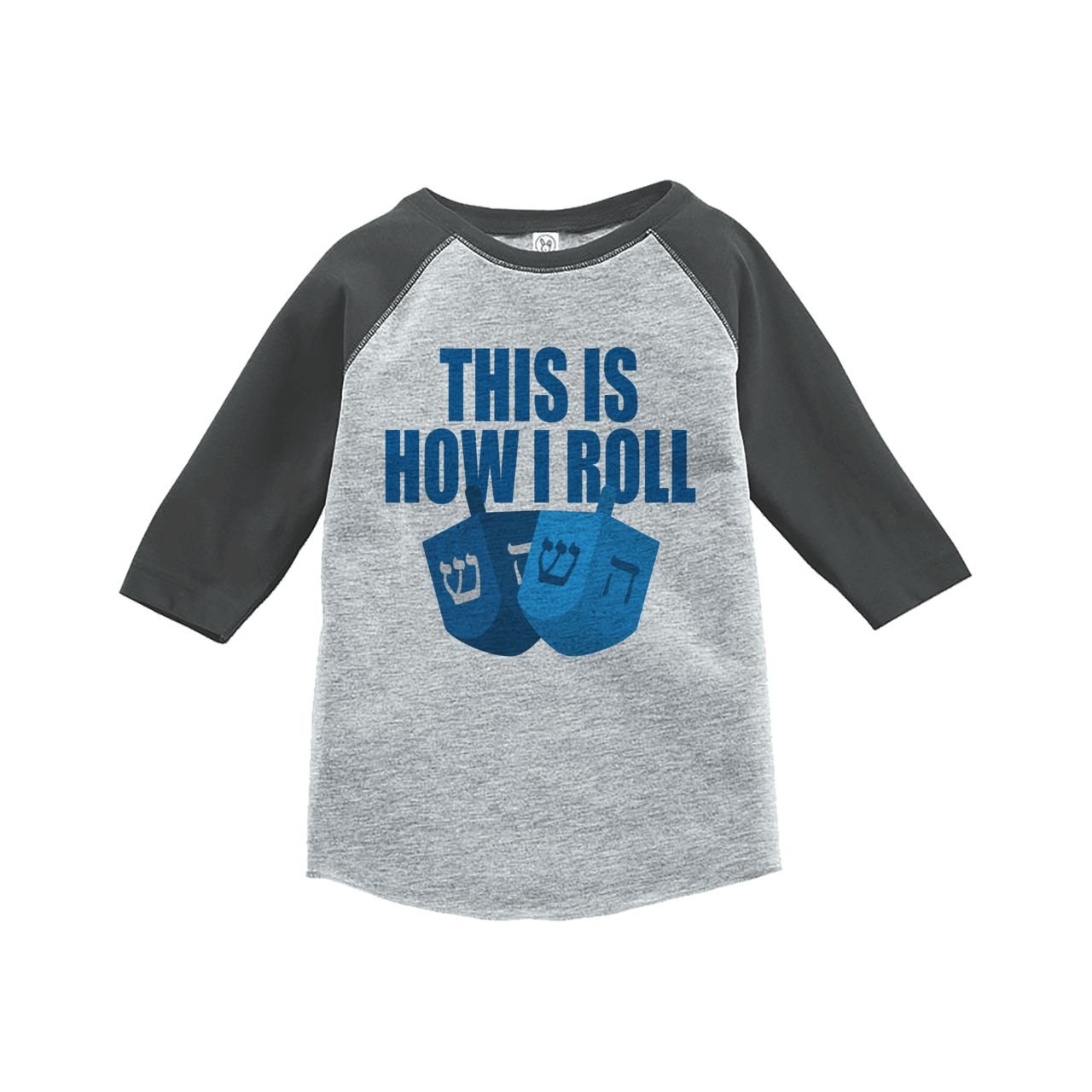 Custom Party Shop Baby's How I Roll Funny Hanukkah Raglan Grey 3T