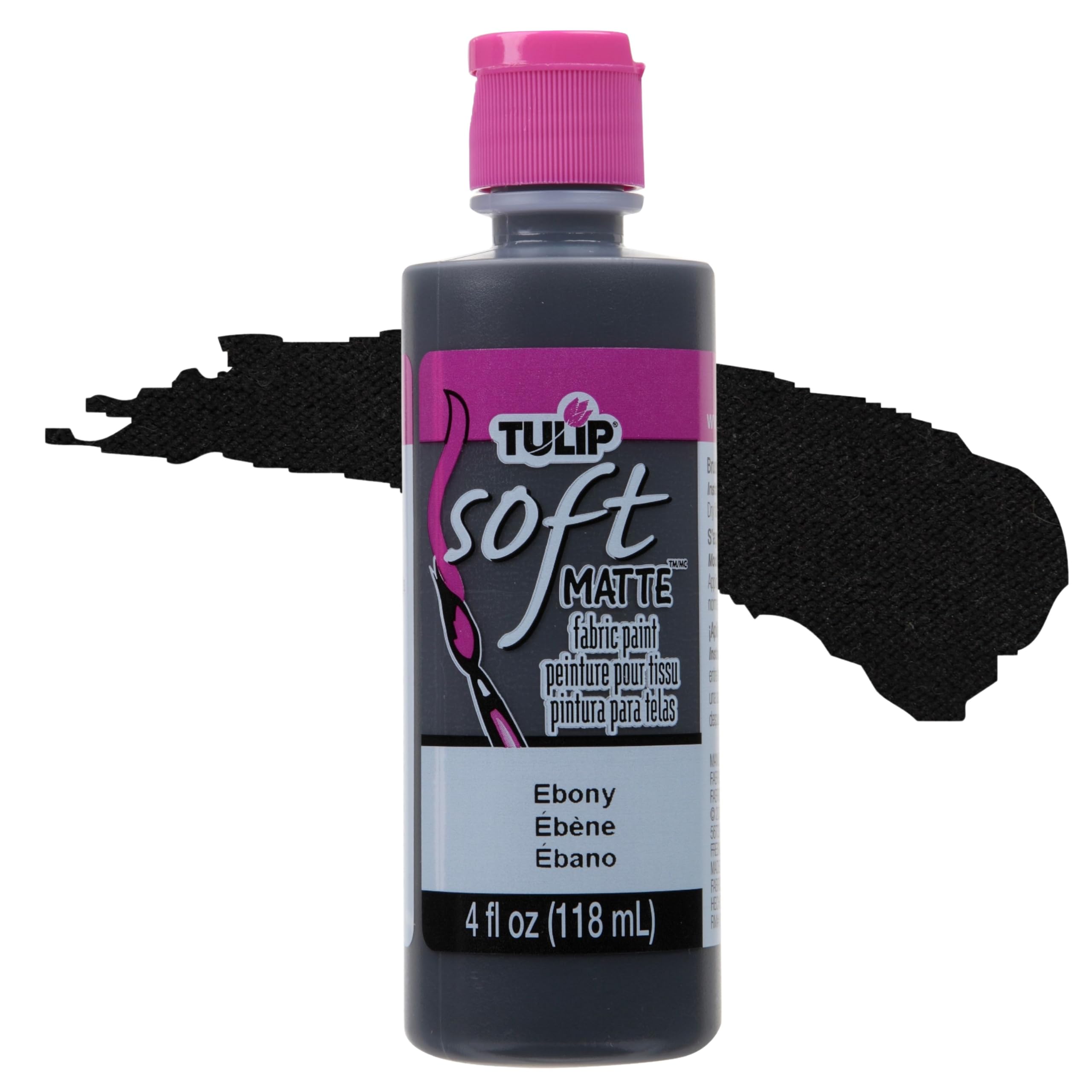 Tulip I Love To Create Soft Fabric Paint 4oz-Matte-Ebony, Other, Multicoloured, 6.14 x 7 x 15.2 cm