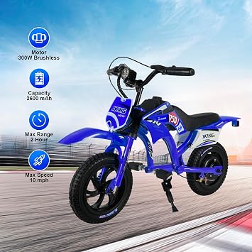 Kids Electric Motorcycle,C6 Kids Electric Dirt Bike,12-inch, Blue