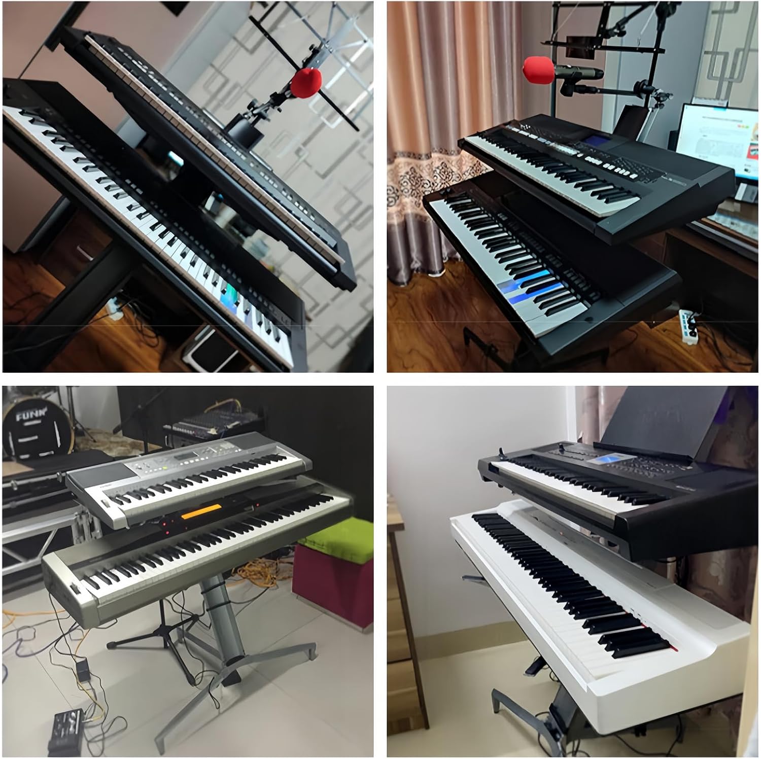 Miwayer Professional Heavy Duty Aluminum Alloy Keyboard Stand for 61, 76, 88 Keys with Carry Bag & Mic Stand