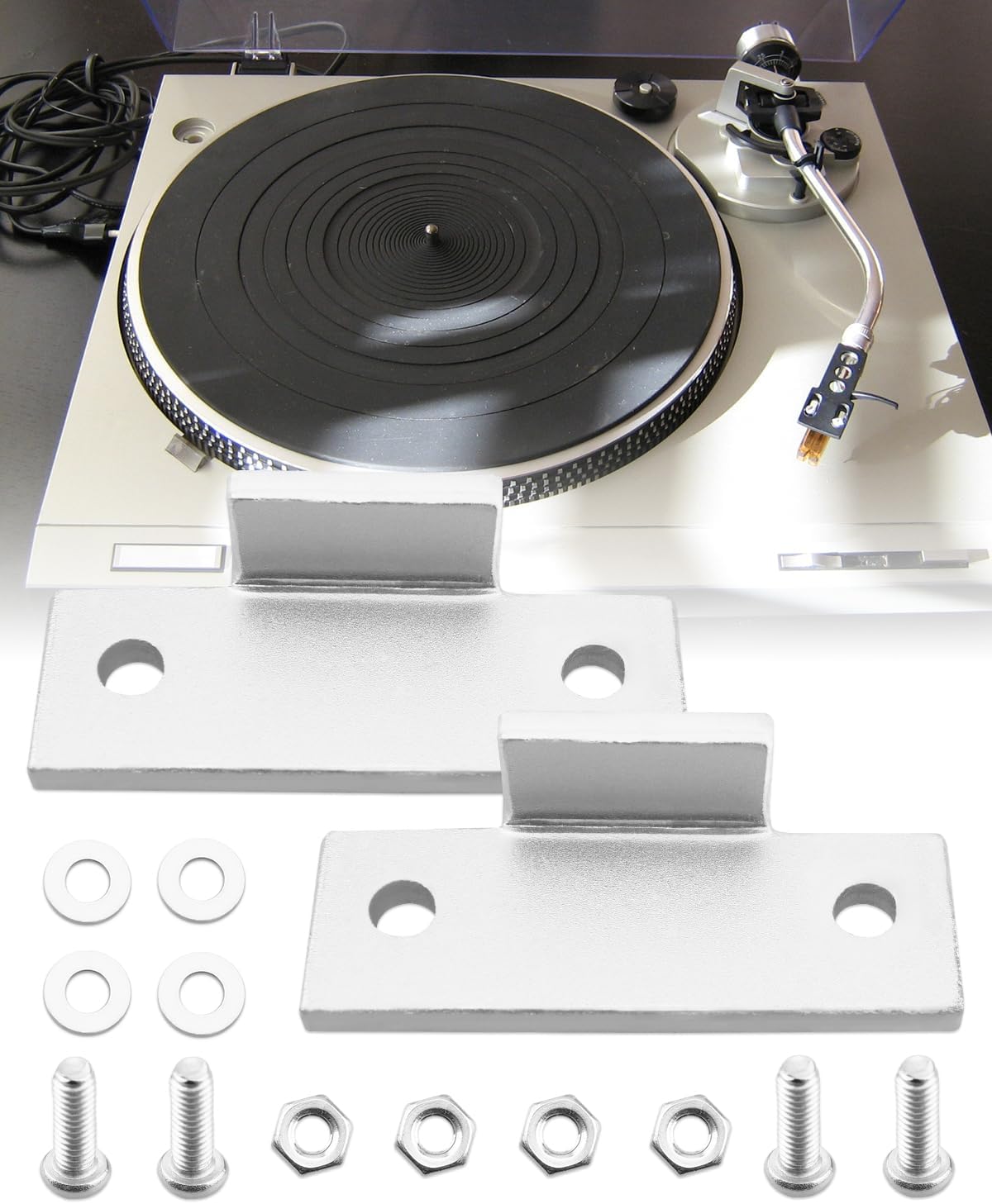 ULXIOM Turntable Dust Cover Hinge Fit for Technics SL-D2 3200 B2 Q2 D3 Record Player, 2 Pcs Repair Tab Bracket