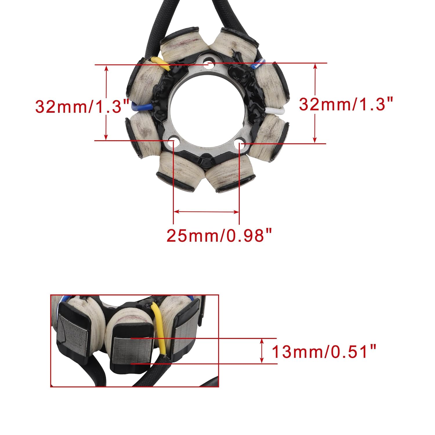 WOOSTAR 8 Coil 6 Wire Magneto Stator Replacement for 2004-2009 2012-2013 2015-2017 CRF250 CRF250X OEM 31100-KSC-671 31100-KSC-A11