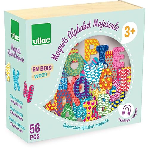 Vilac 6702 - Juego de 56 Letras mayúsculas magnéticas