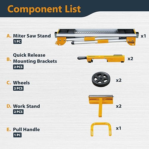 Vista 12 de POWERTEC MT4000MBA - Soporte de montaje para sierra ingletadora, juego de 2, se adapta a POWERTEC MT4000 Soporte de sierra ingletadora