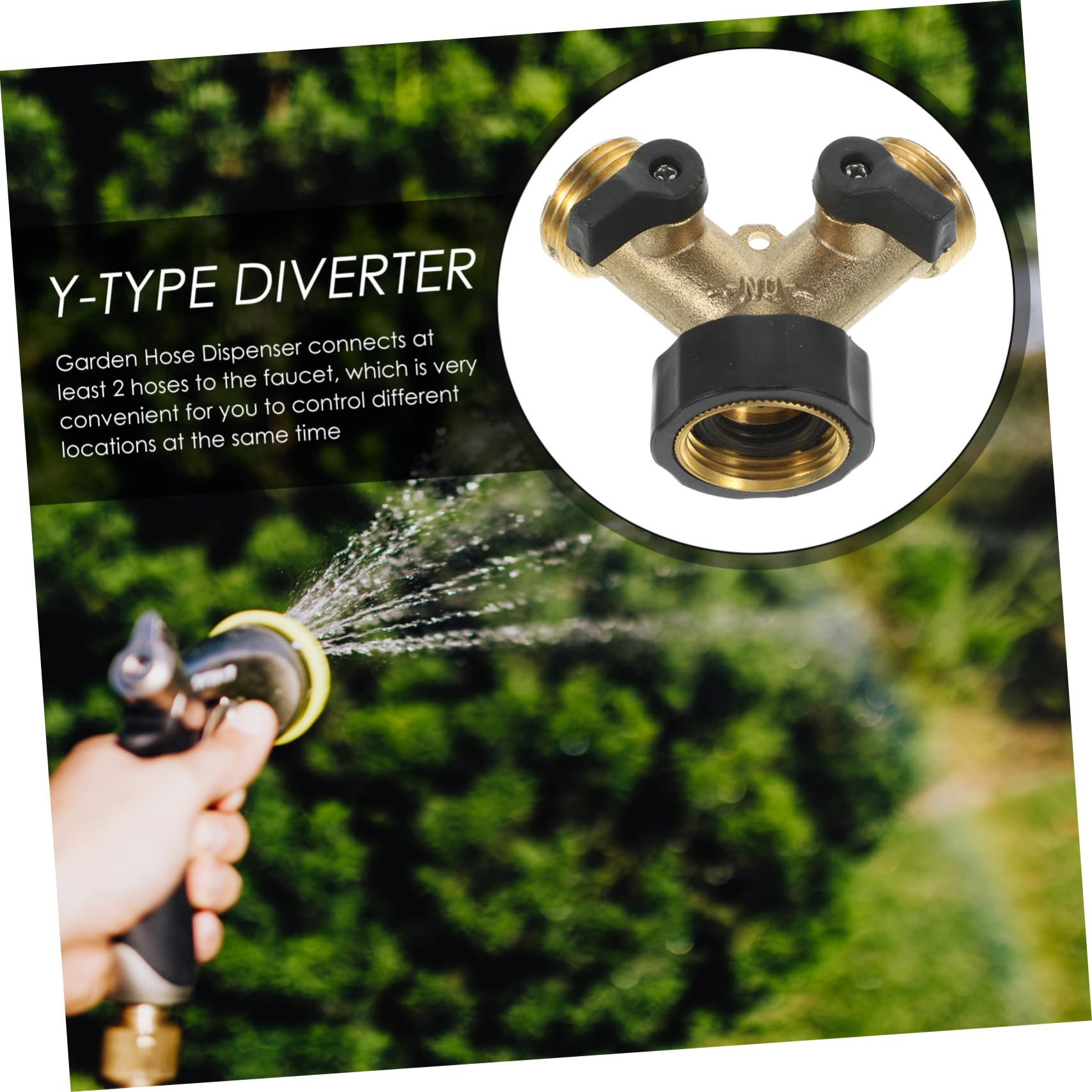 ibasenice Messing Schlauchverteiler Y-Form 2 Stück für Gartenwasserhähne