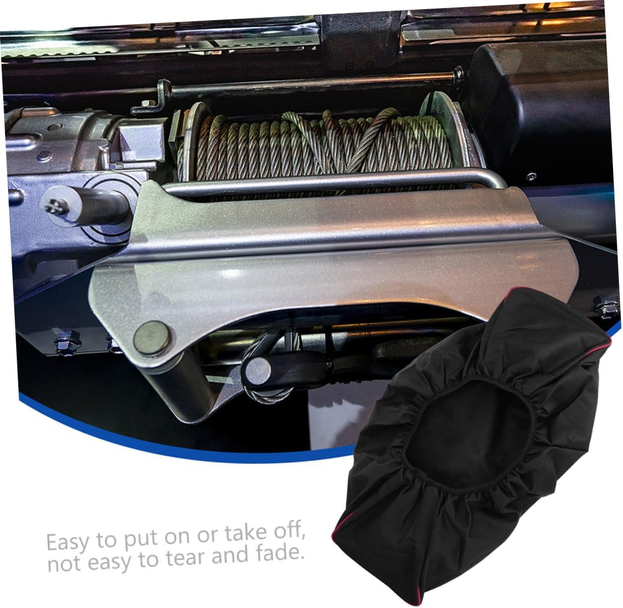 Vaguelly 2pcs Oxford Fabric Winch Covers Heavy Duty for Electric Breathable and Design for Outdoor Use
