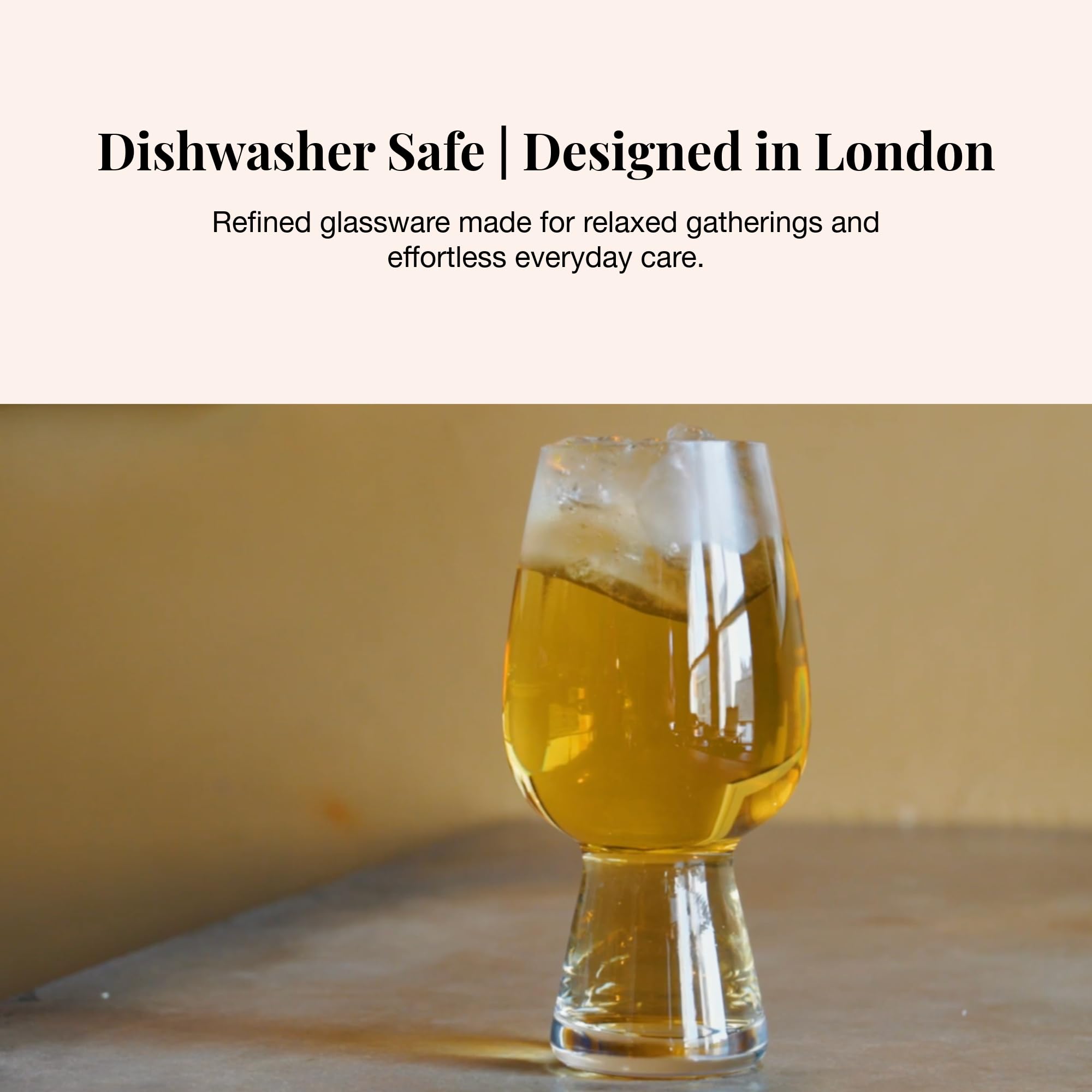 Hampstead Crystal - Set di 6 bicchieri da birra in cristallo senza piombo e sidro, 500 ml, alti e sottili, lavabili in lavastoviglie