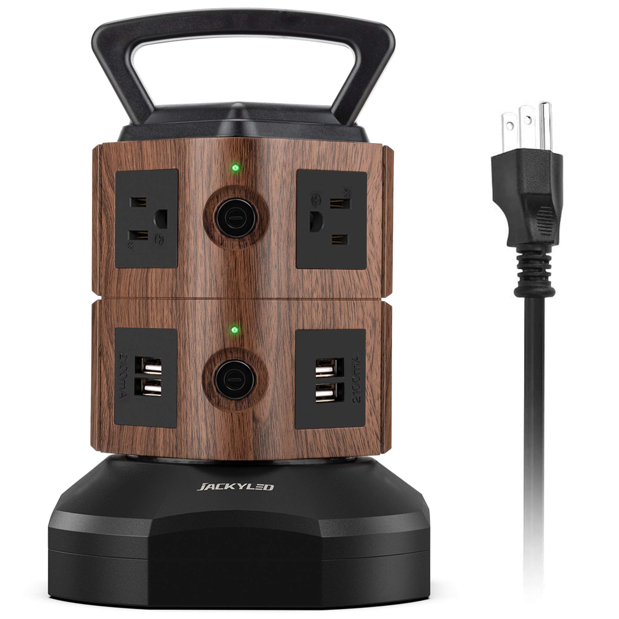 JACKYLED Power Strip Tower Surge Protector, 12 AC 6 USB (2 USB C), 1050J — Amazon image 15