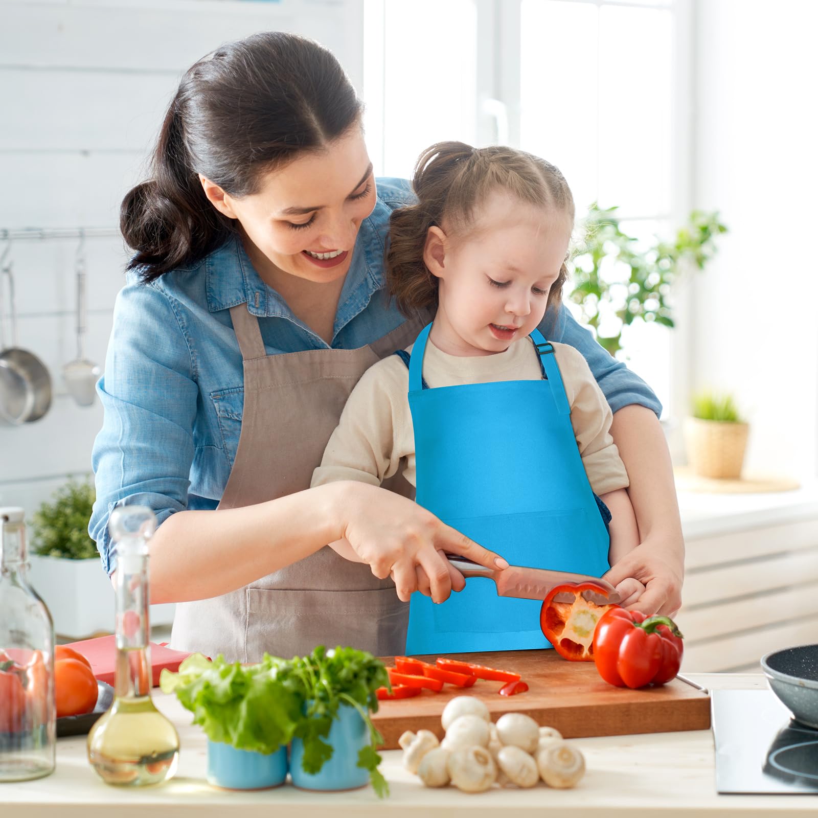 NACHLYNN 4/10/20 pezzi Grembiule regolabile per bambini con 2 tasche Grembiuli da pittura per bambini per pittura artigianato cucina