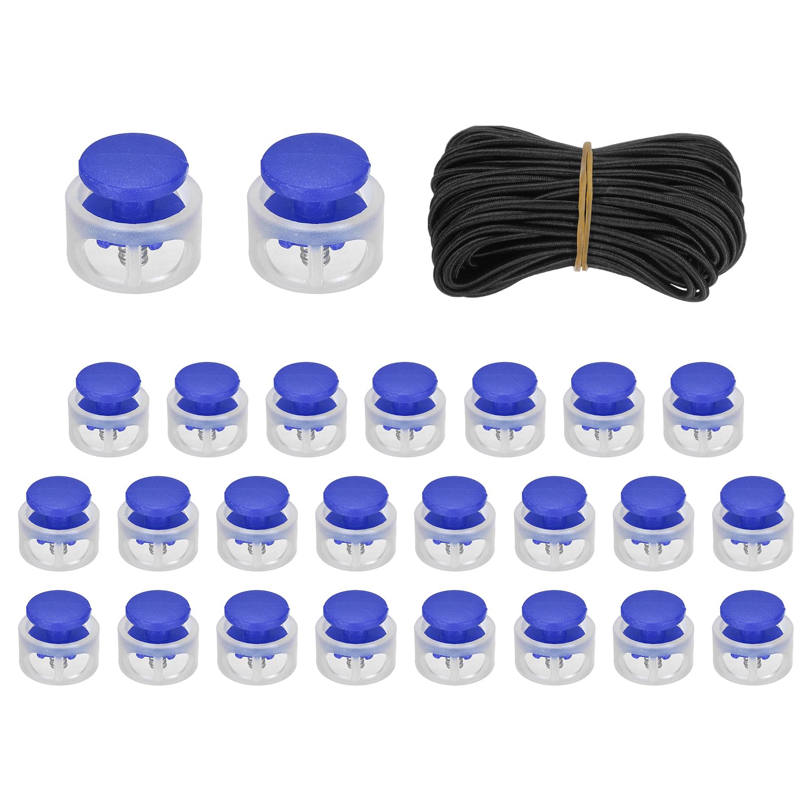 sourcing map 25Pcs Double Hole Cord Locks 14mm Spring Toggle Blue โ image 1